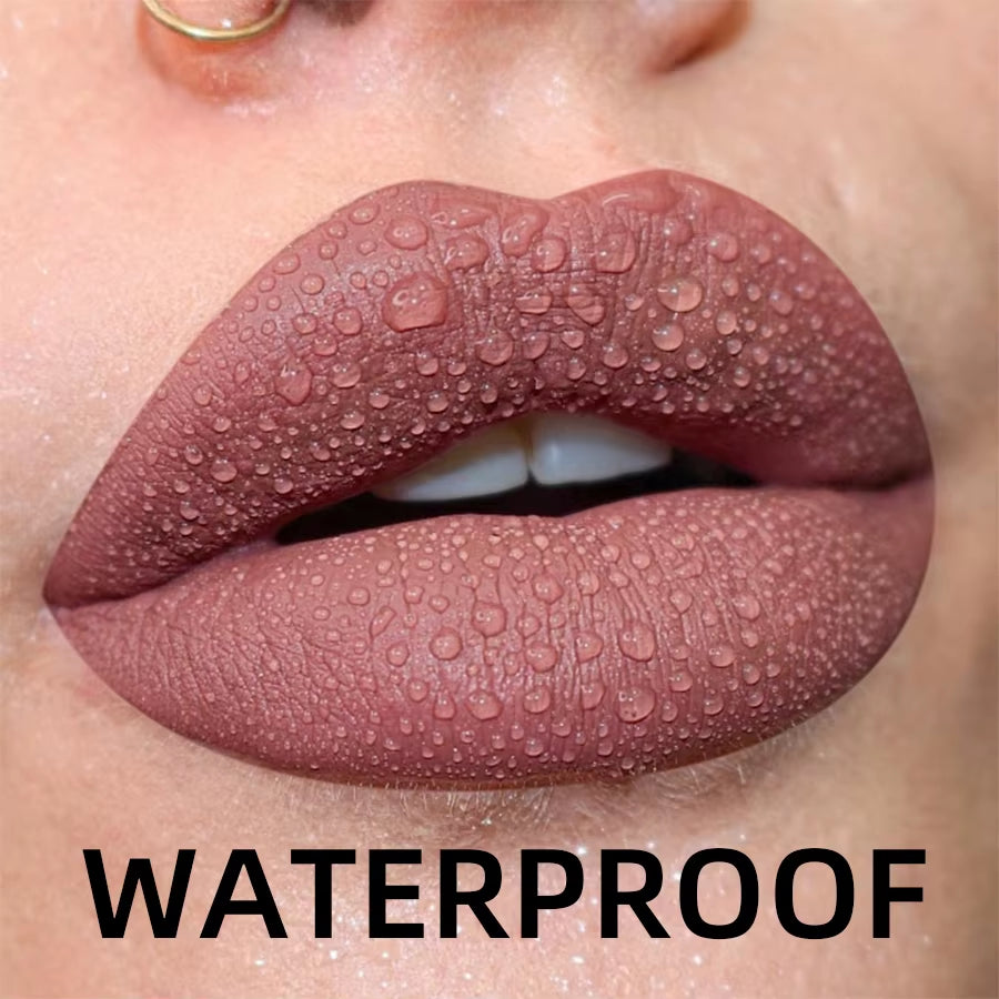 Matte Velvet Lip Gloss – 19 Shades | Waterproof & Long-Lasting