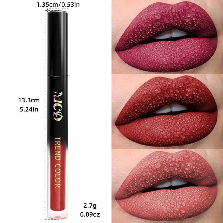 Matte Velvet Lip Gloss – 19 Shades | Waterproof & Long-Lasting