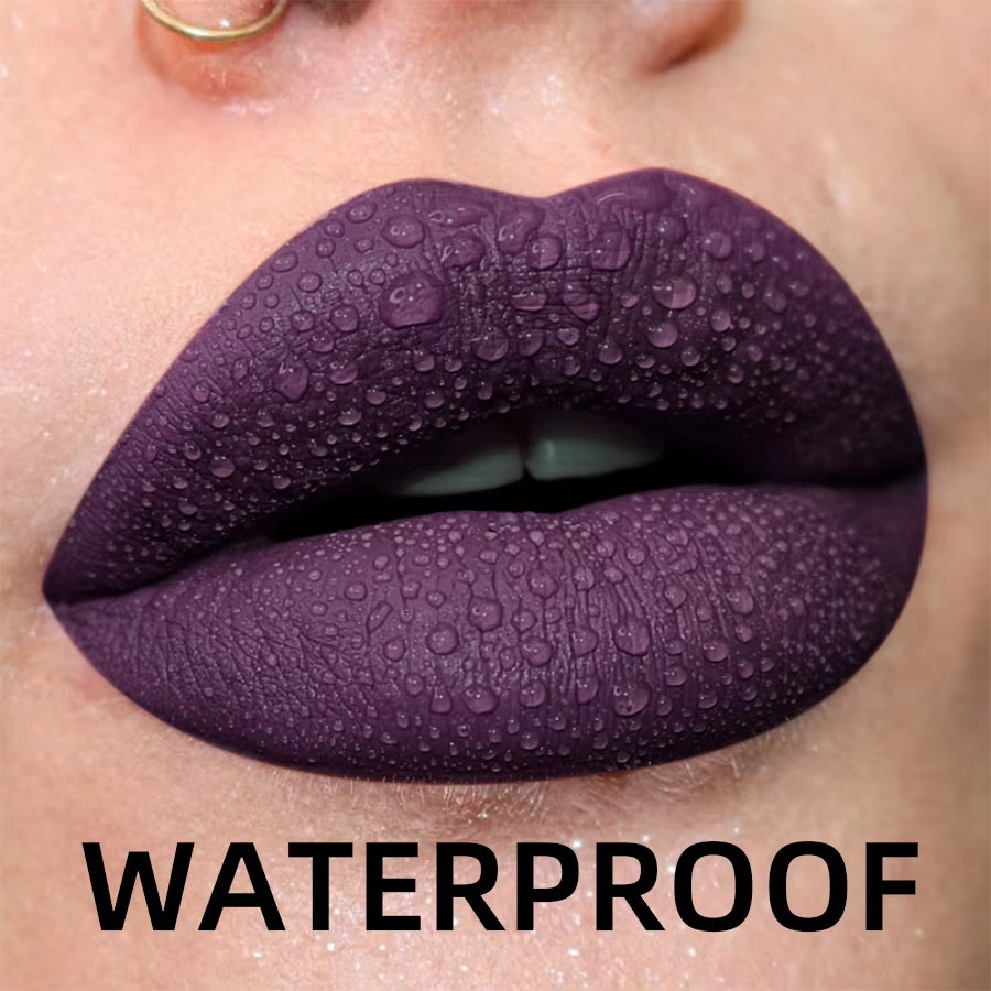 Matte Velvet Lip Gloss – 19 Shades | Waterproof & Long-Lasting