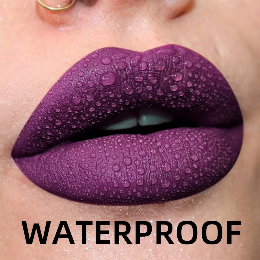 Matte Velvet Lip Gloss – 19 Shades | Waterproof & Long-Lasting