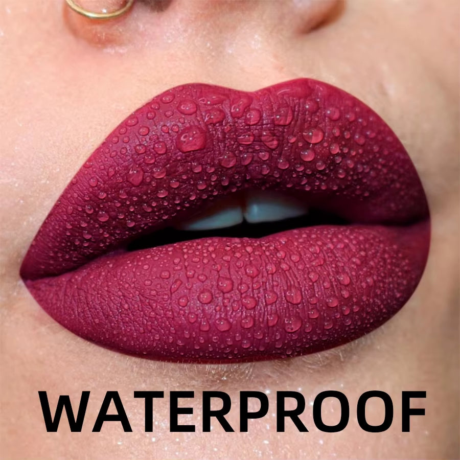 Matte Velvet Lip Gloss – 19 Shades | Waterproof & Long-Lasting