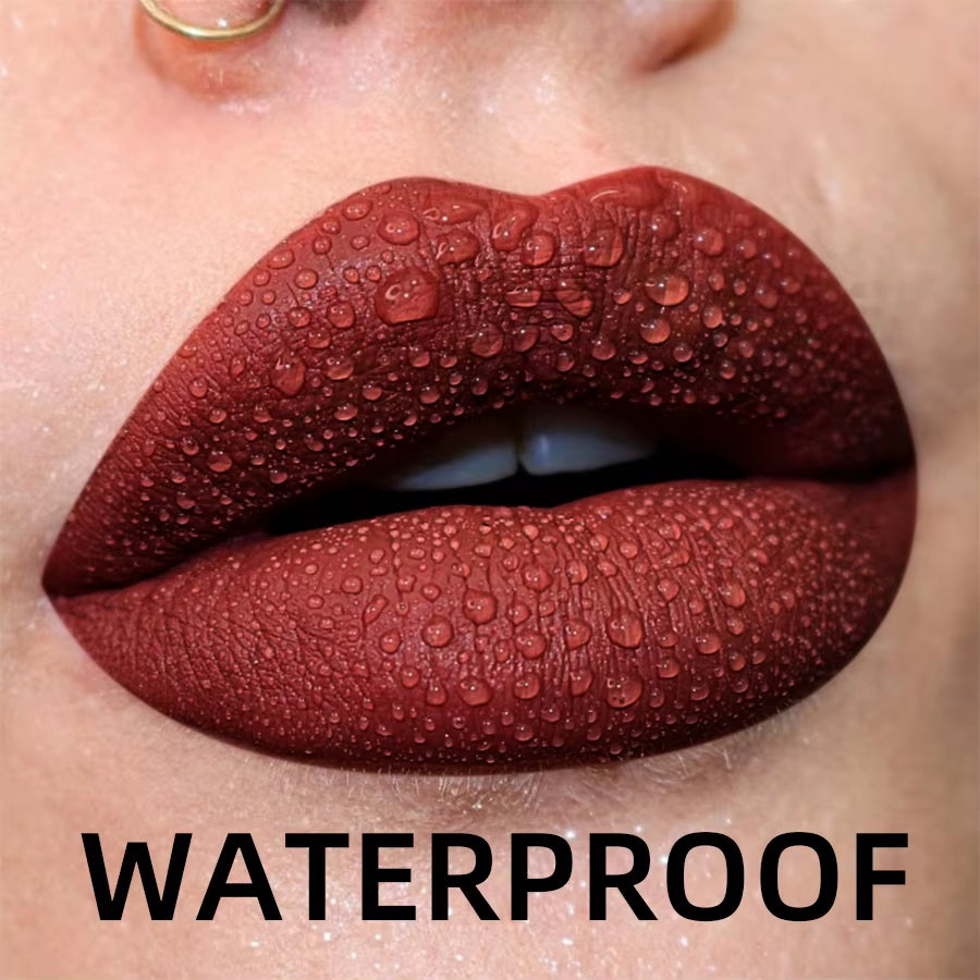 Matte Velvet Lip Gloss – 19 Shades | Waterproof & Long-Lasting