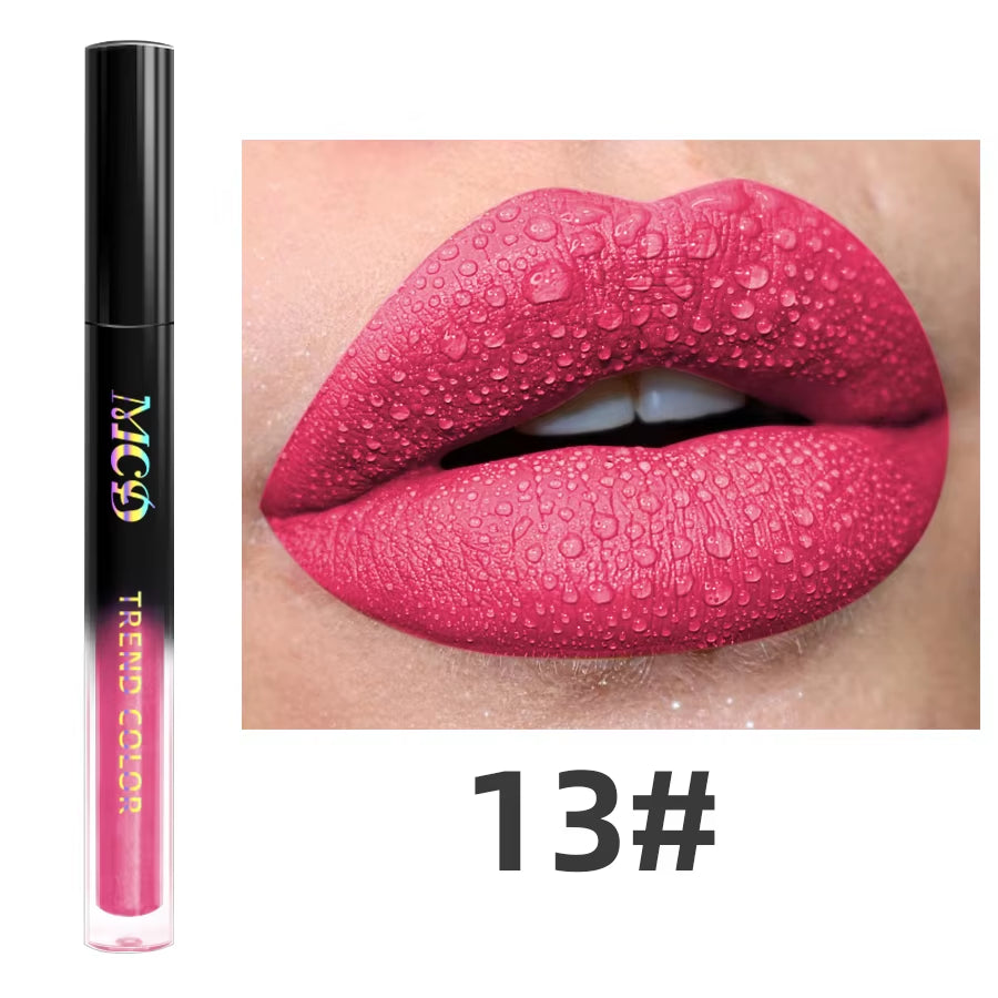Matte Velvet Lip Gloss – 19 Shades | Waterproof & Long-Lasting
