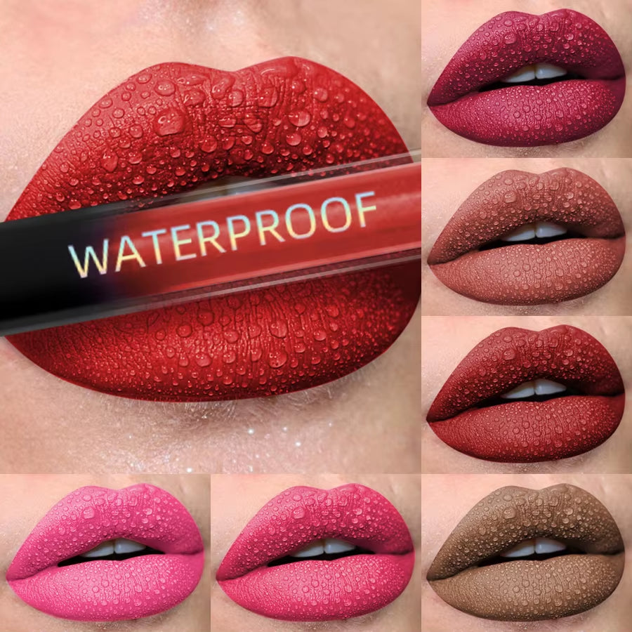 Matte Velvet Lip Gloss – 19 Shades | Waterproof & Long-Lasting